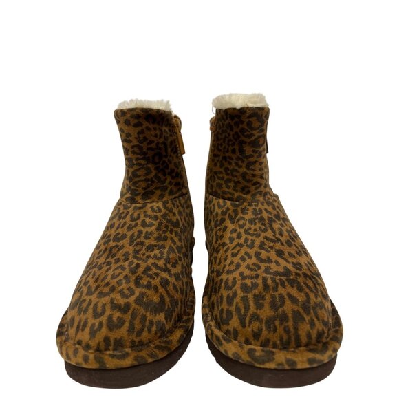 Steve Madden Oakley Girl's Ankle Boot Leopard Faux Suede Brown Size 3 NEW - Picture 3 of 9